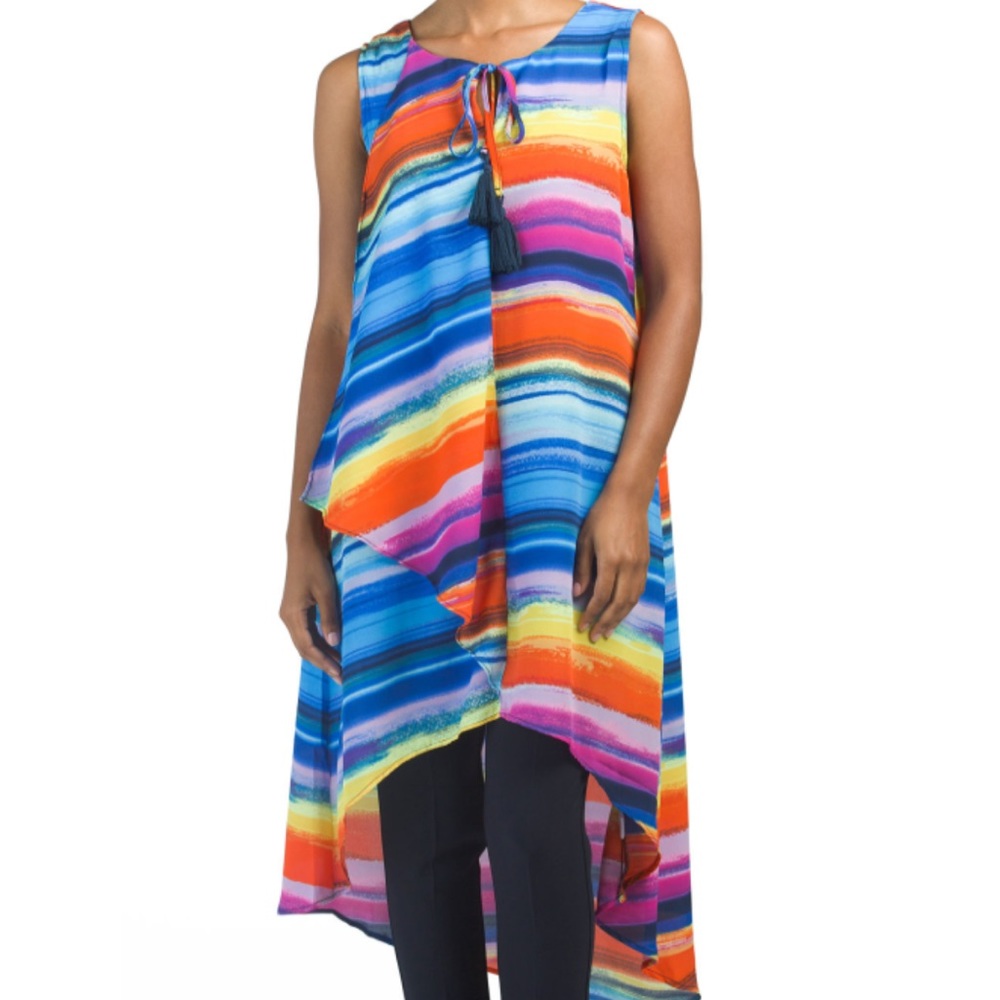 CUPIO
Sleeveless Tie Neck Printed Blouse size S*
